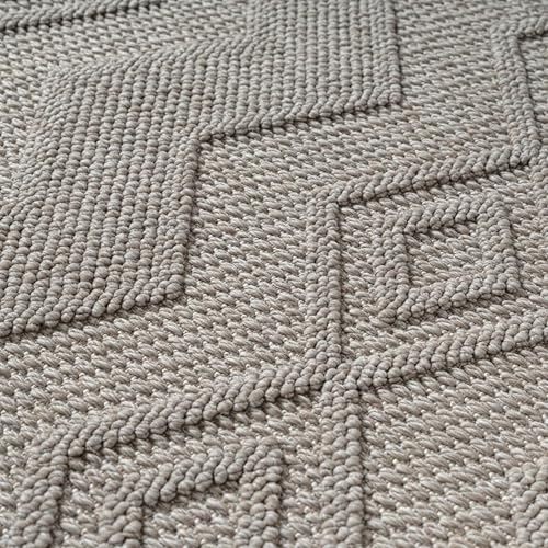 Tapis de couloir Boho Loop géométrique beige 80x250 pour sol chauffant - 3