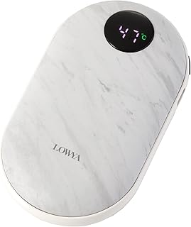 LOWYA ロウヤ 電気カイロ 充電式カイロ 長時間 大容量 モバイルバッテリー Type-C おしゃれ 軽量 ハンドウォーマー マーブル