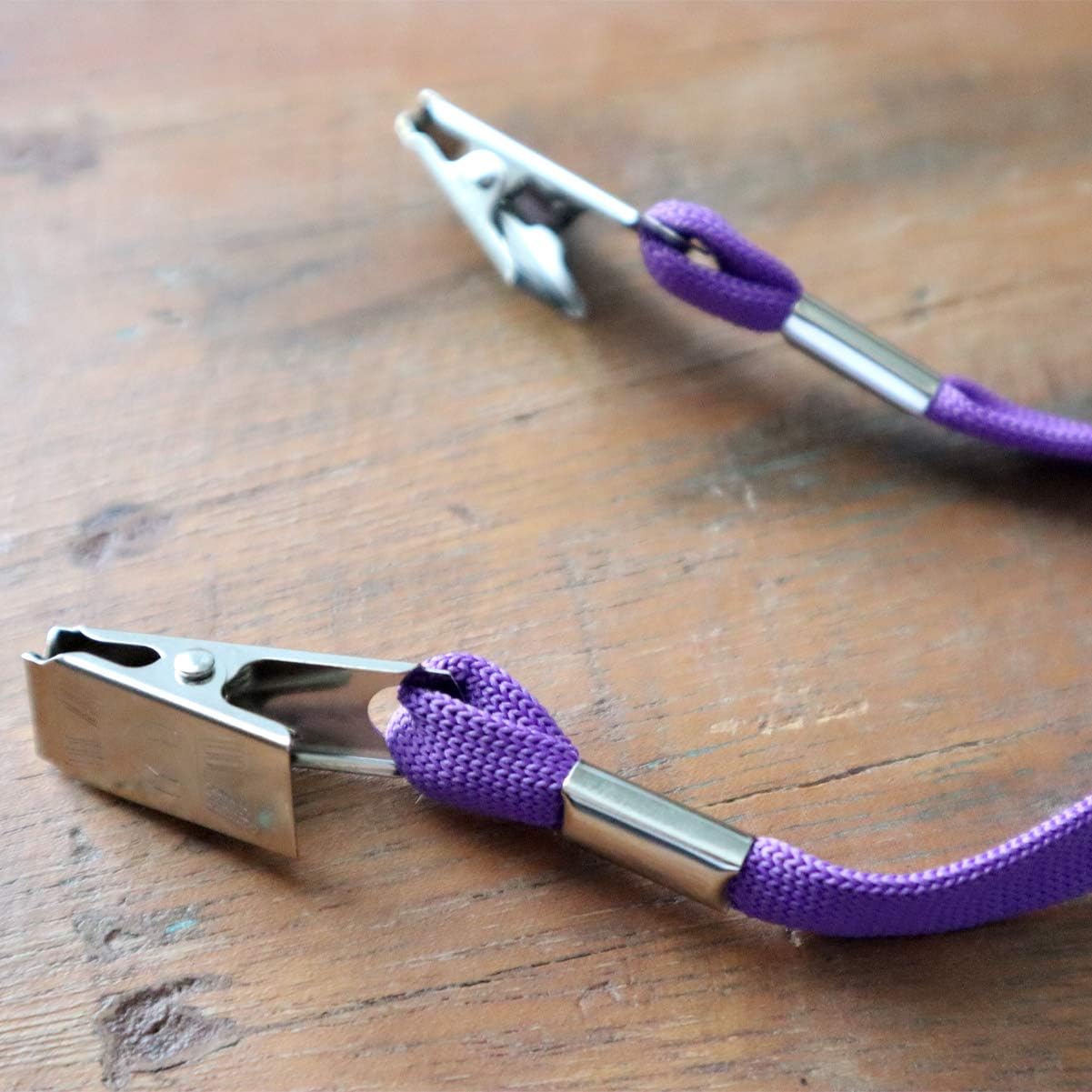 Bulk 100 Pack - Face Mask Lanyards - Comfortable Neck Straps for Tickets, Badge Holders - Twist Free 2 Hook Design (1 on Each End) for Special Event Badges, Credentials and Ticket Holders (Purple)