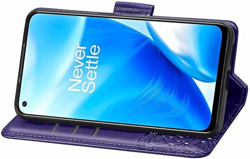 Miniatura 9 de Funda tipo cartera compatible con OnePlus Nord N200 5G para mujer, de piel, con función atril magnético y tarjetero y funda protectora para OnePlus