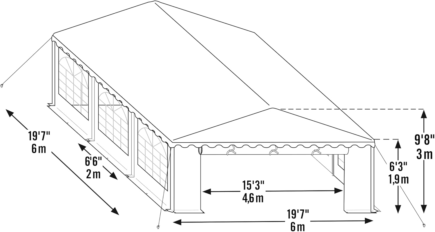 ShelterLogic Party Tent with Enclosure Kit, White, 20 x 20 ft.
