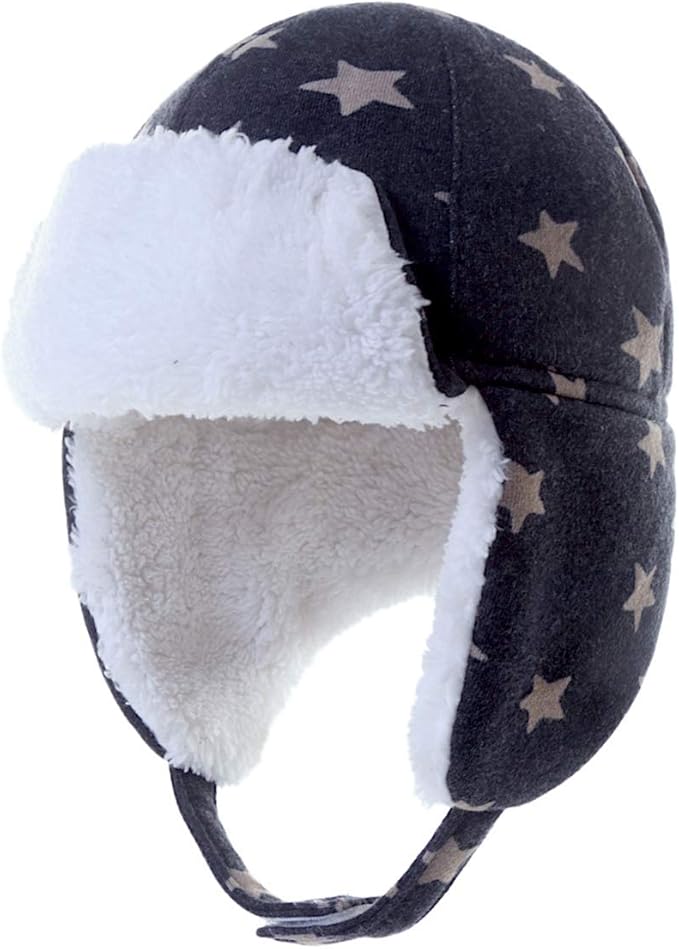 Magracy Toddler Boys Outdoor Winter Trapper Hat Kids Warm Sherpa Lining