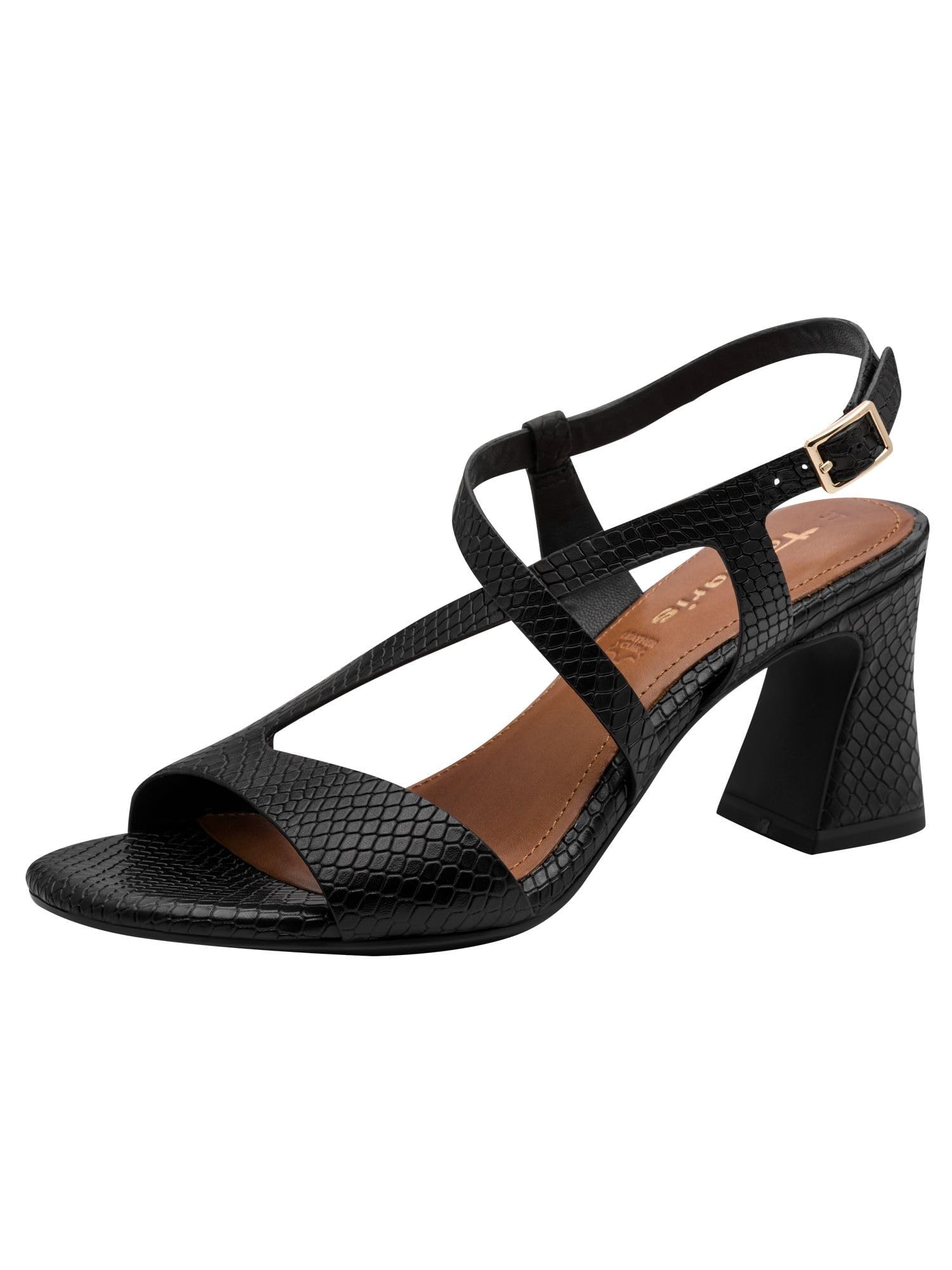 Tamaris Women’s sandal with block heel leather black 3.5 UK