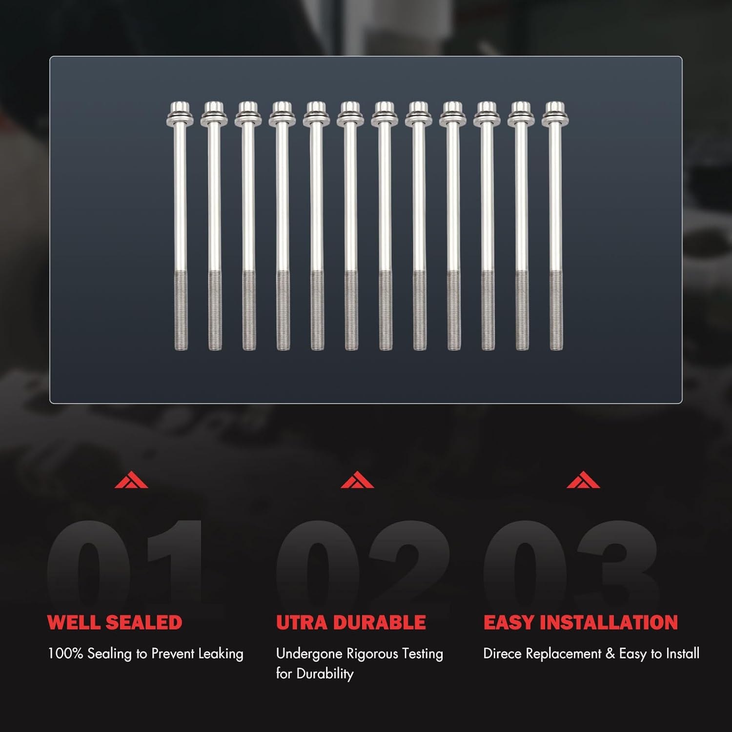 Engine Head Bolt Kit Compatible with 1999-2011 for Subaru Impreza 2.5L;2003-2006 for Subaru Baja 2.5L, OE# ES72212