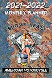 harley davidson old school bobber kaufen  2021 - 2022 Monthly Planner: Harley Davidson Old School Shovelhead American Motorcycle 1966-1984- Pinup Hot Rod Girl