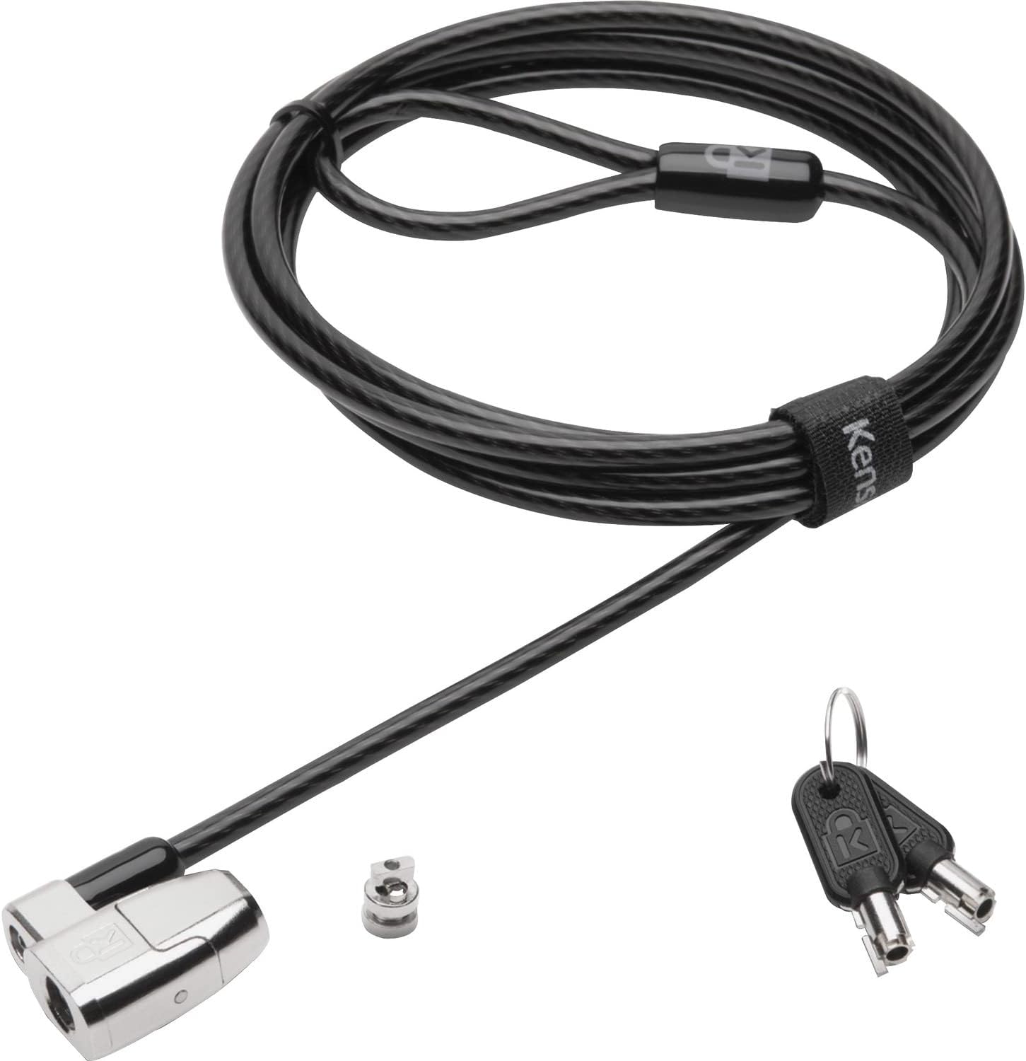 Kensington 64435 ClickSafe 2.0 Keyed Laptop Lock, 6ft Steel Cable, Silver, Two Keys
