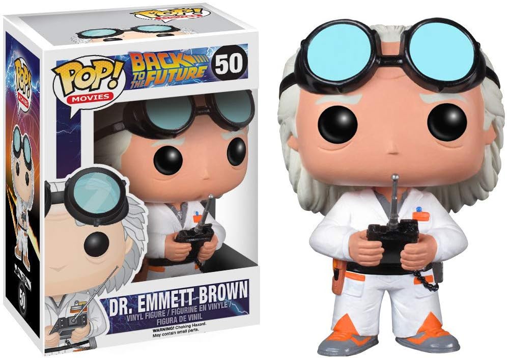 Funko Dr. Emmet Brown: Back to The Future x POP! Movies Vinyl Figure & 1 POP! Compatible PET Plastic Graphical Protector Bundle [#050 / 03399 - B]