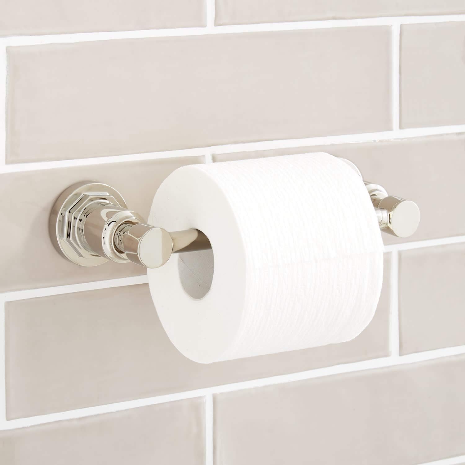 Signature Hardware447225 Greyfield Wall Mounted Pivoting Toilet Paper Holder - Polished Nickel