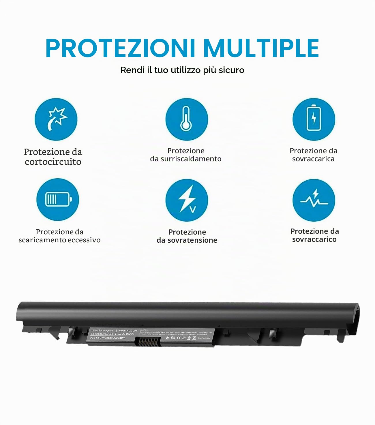 2850mAhJC04 JC03 Batteria di ricambio per HP 919700-850 919701-850 Pavilion 250 G6 255 G6 17-AK025NG 17-BS011DX15-BS650UR 15-BS650TX 15-BS635TU 15-BS635UR 15-BW635UR TPN-C129