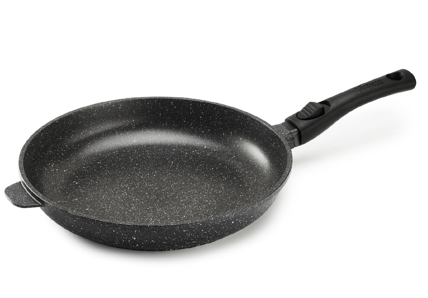 Pradel Excellence - PCUI001004 - Poêle en Fonte d'Aluminium Premium Ø32cm - Revêtement Anti-Adhésif Façon Pierre - Manche Amovible - Tout Feu, Induction, Four, Noir