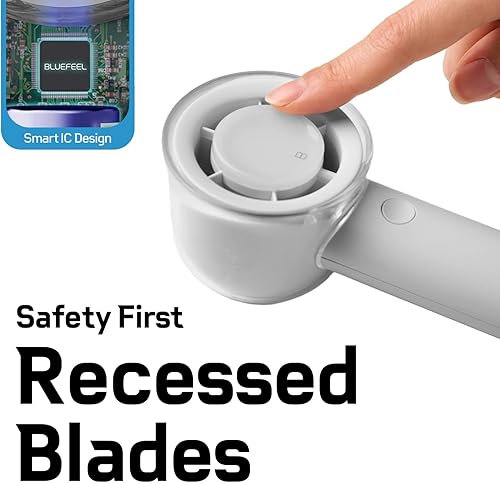 Miniatura 4 de Bluefeel Ventilador turbo portátil de mano, mini ventilador personal de 5 velocidades con modo turbo ajustable, tiempo de enfriamiento máximo de 16