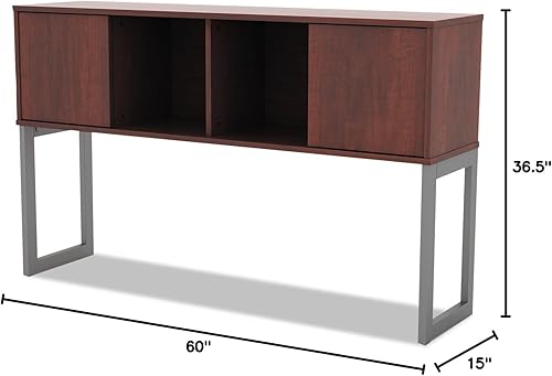 Miniatura 2 de Alera ALELSHH60MC - Escritorio de oficina abierto Series de 59 pulgadas x 15 pulgadas x 36.38 pulgadas Hutch - Cereza mediana