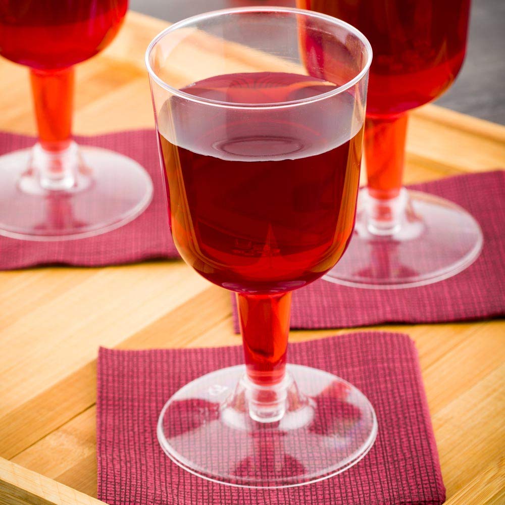 Amazon.com: Restaurantware 4.4 Ounce Plastic Wine Glasses 100 Round Disposable  Wine Glasses - Recyclable Shatter Resistant Clear Plastic Plastic Wine Cups  For Weddings Or Events : Health & Household