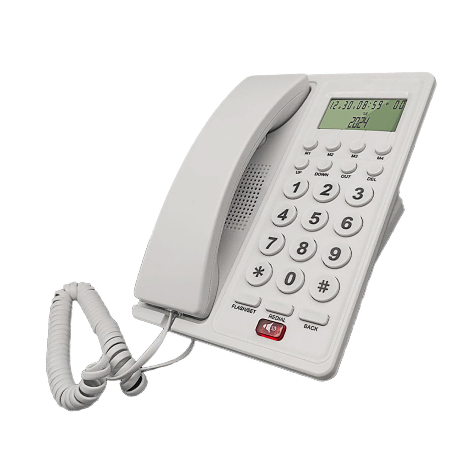 Teléfono fijo de oficina de negocios con pantalla de llamadas para habitación de huéspedes de hotel, teléfono con cable
