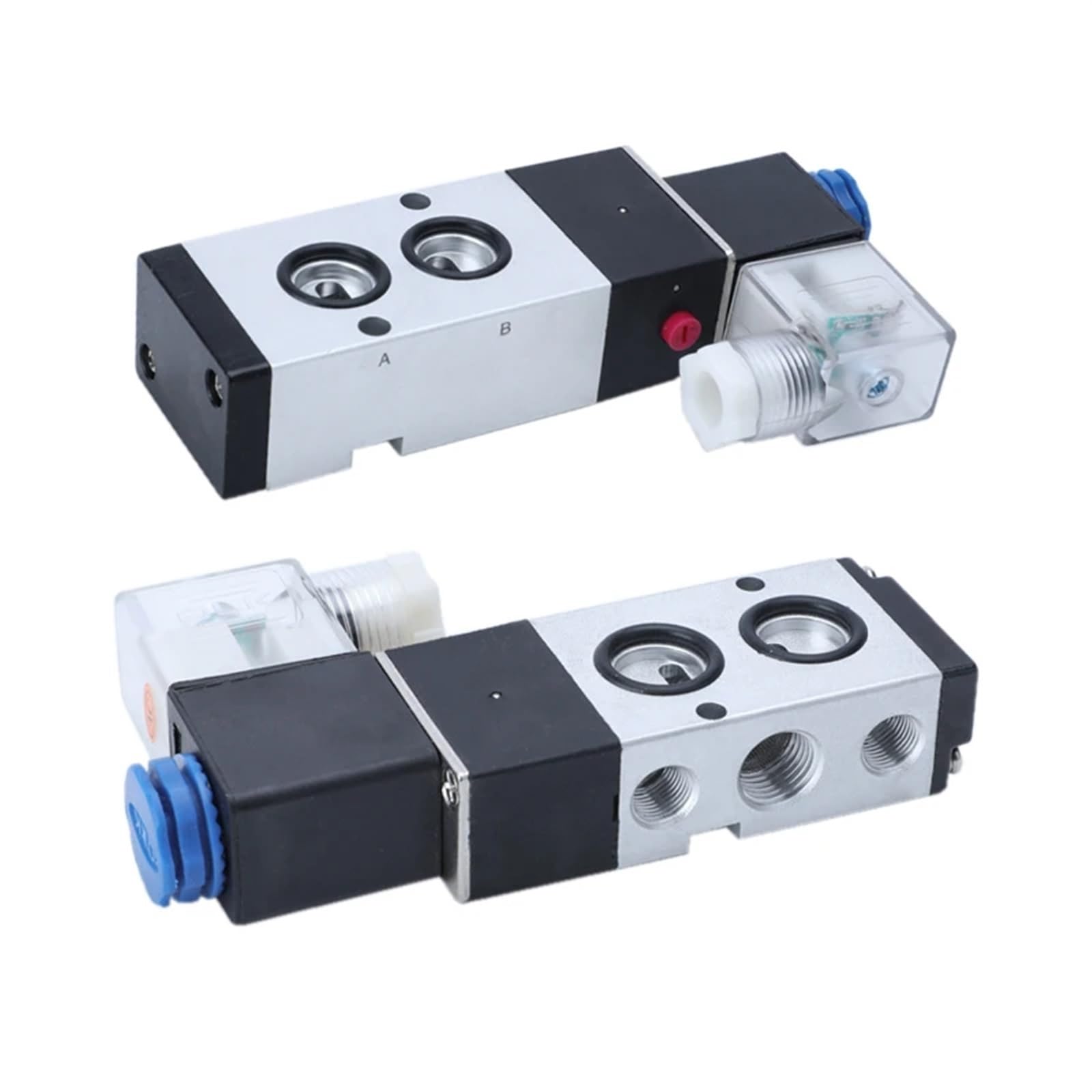 4M210-08 4M310-08 4M410-10 Válvula solenoide eléctrica neumática de Cinco vías, 2 Posiciones, 3 Puertos, Control de válvula de Aire electromagnética.(4m210-08 Pc10-02,AC24V)