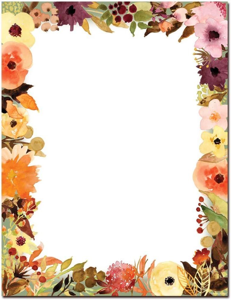 Fall Floral Letterhead Laser & Inkjet Printer Paper, 100 pack