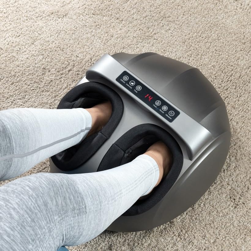 GLOBAL RELAX® | VITALZEN MINI PREMIUM Elektrisches Fußmassagegerät | 360°-Massage mit Drucktherapie i Kompression | Fußschmerzlinderung I Durchblutungsgerät für müde Füße | Einfache Steuerung