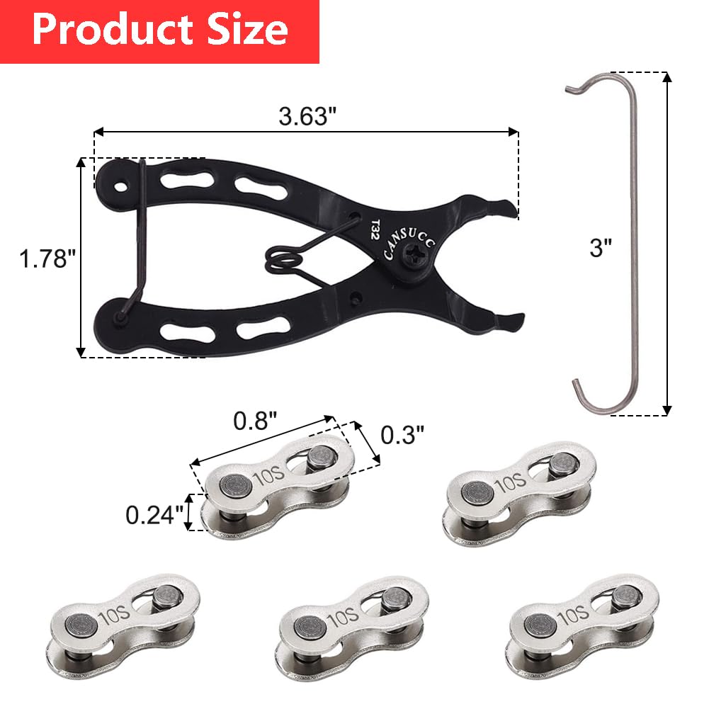 Kit d'outils de réparation de chaîne de vélo avec 5 paires de maillons rapides pour chaîne de vélo - Réutilisables - Boucle VTT manquante