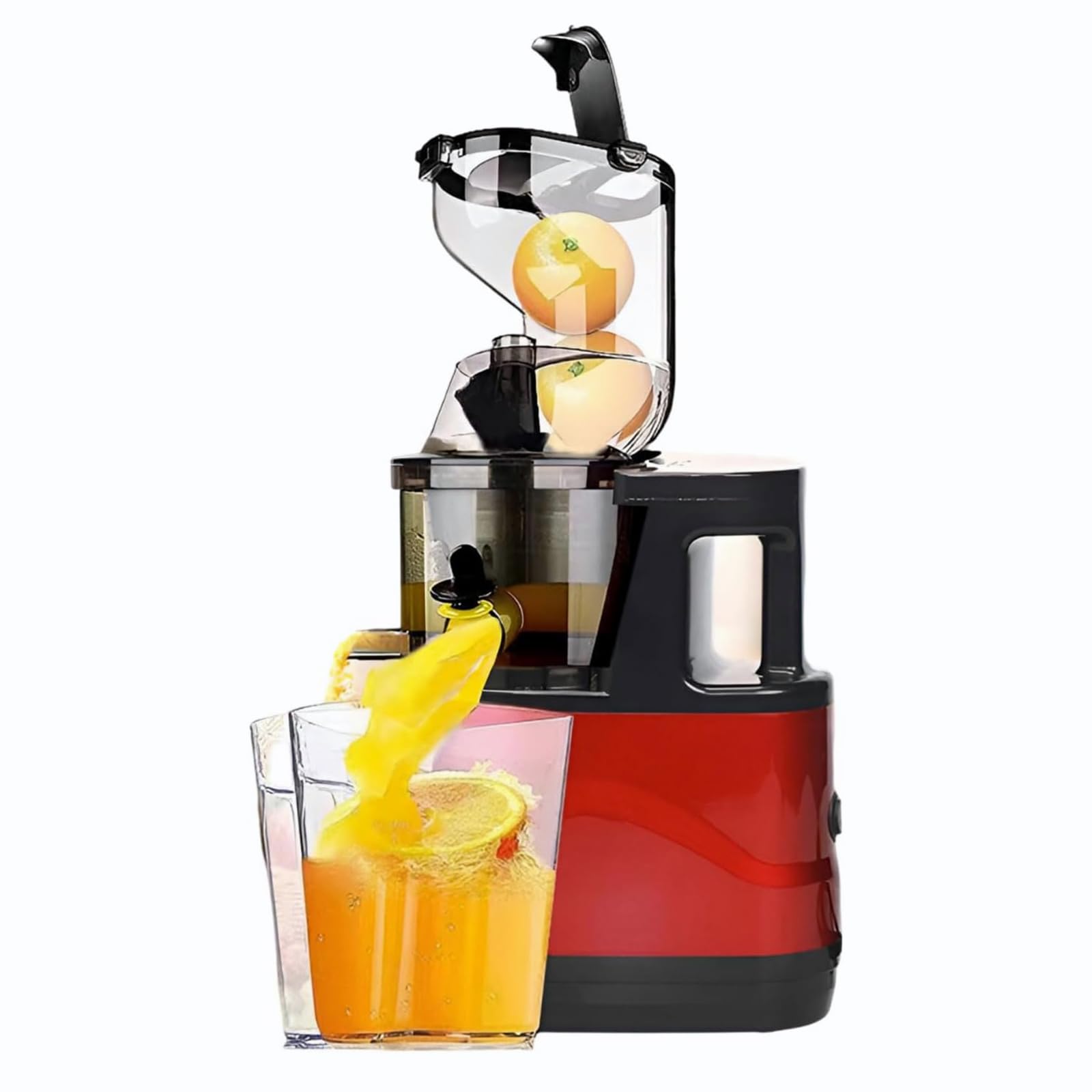 Spremiagrumi elettrico, masticazione a bassa velocità con grande scivolo di alimentazione, motore potente 65 giri/min, resa del succo del 98,5%, design staccabile, facile da pulire per casa e cucina