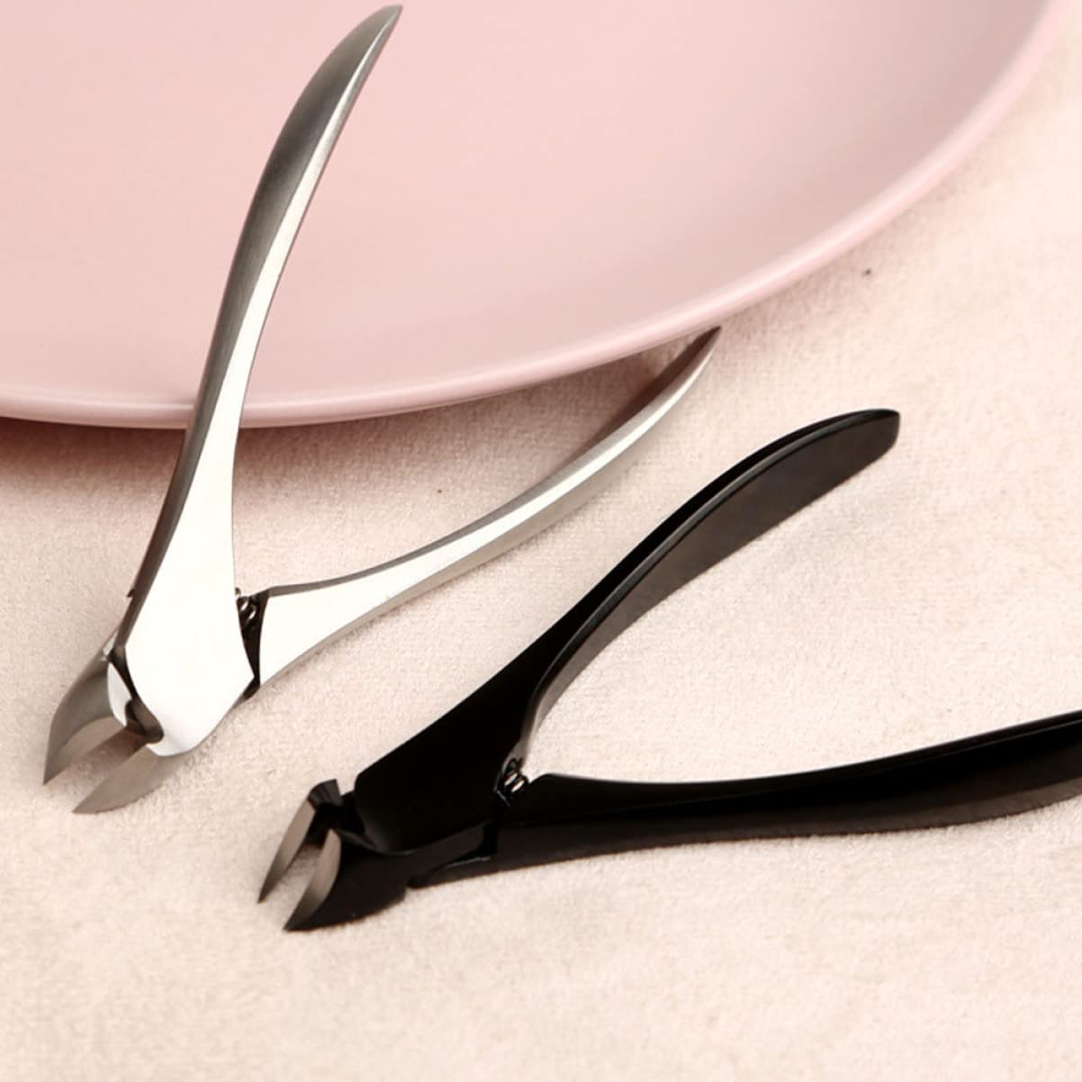 Tronchesino Unghie in Acciaio Inox Nero a Presa, Taglio | Groove Clamp per Manicure e Casa, Design Creativo, per Unghie Spesse o Incarnite