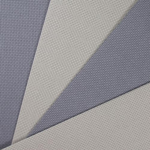 Image of KCS 4 pc of 12 inch x 18 inch (30cmx45cm) 14CT Counted Cotton Aida Cloth Cross Stitch Fabric (Pearl Grey+Light Steel Grey)
