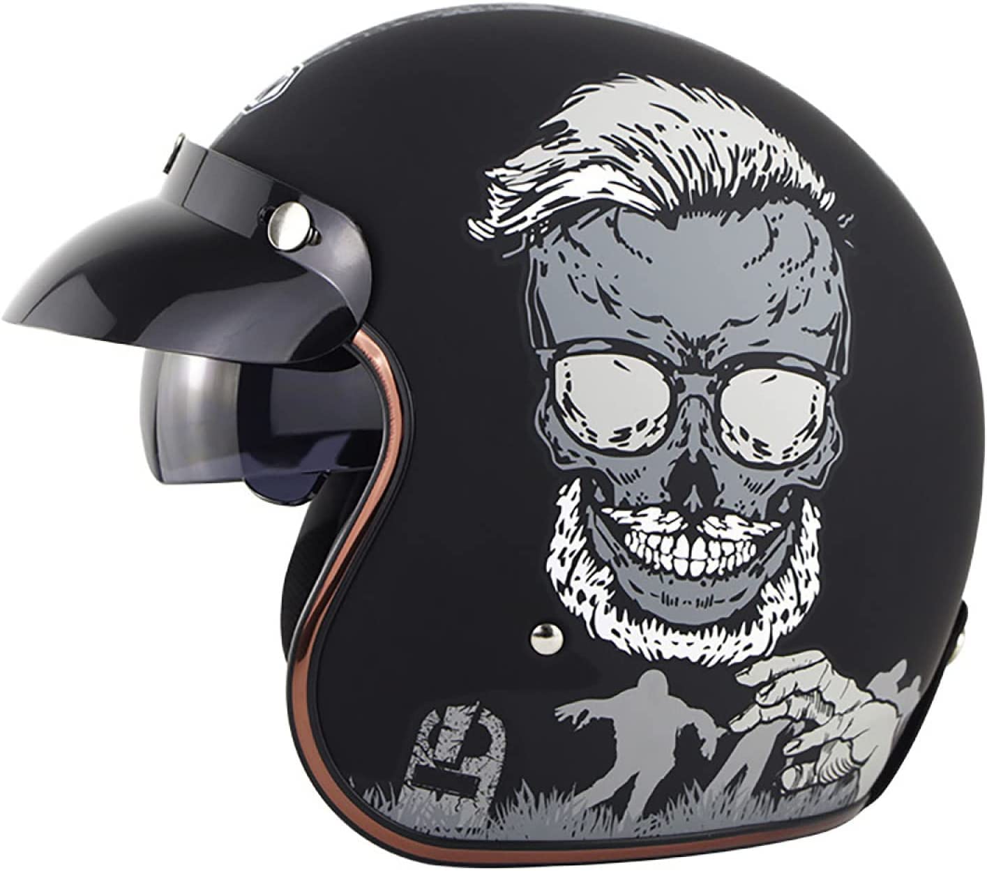 Casque jet moto vintage rétro modèle bols taille L couleur 6