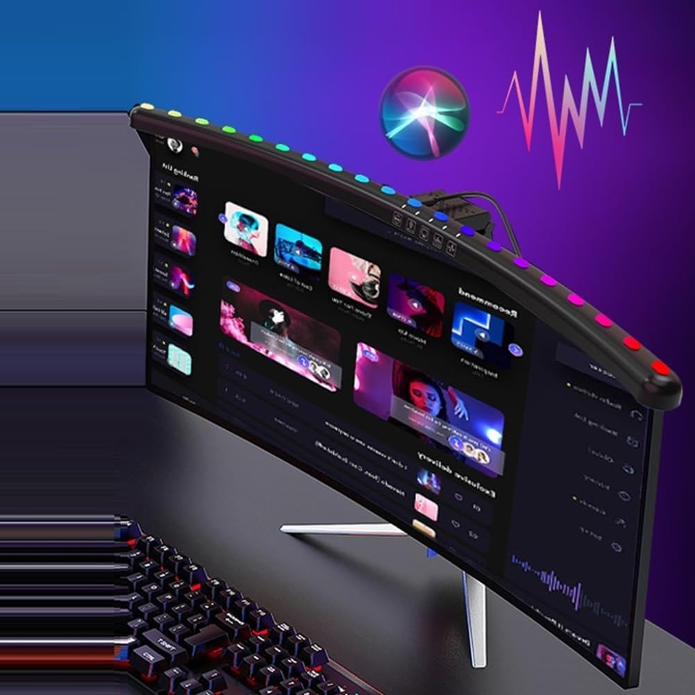 Lampe LED Colorée pour Écran Fixation USB-C - RVB Réglable Bureau