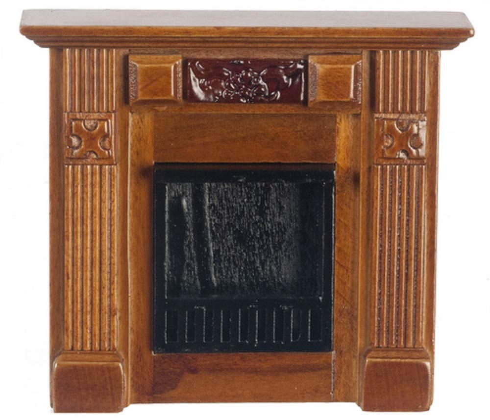 Cheminée de salon miniature en bois de noyer 1:12 Melody Jane pour décorer votre intérieur