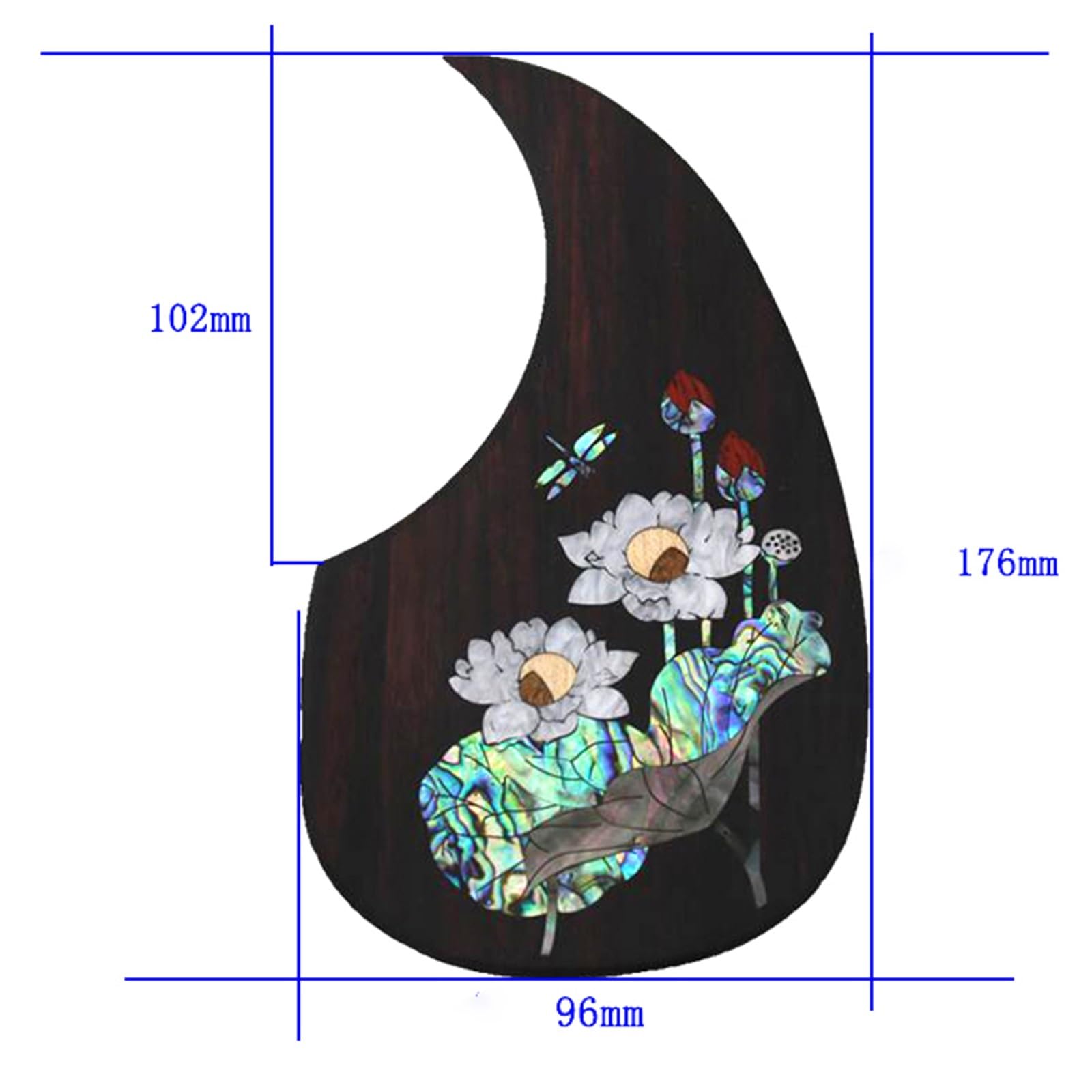 Maskownica Do Gitary Akustycznej Gitara Z Litego Drewna Inkrustowana Kolorowymi Muszlami Solidny Drewniany Uchwyt Płytka Ochronna Do Gitary Akustycznej(N)