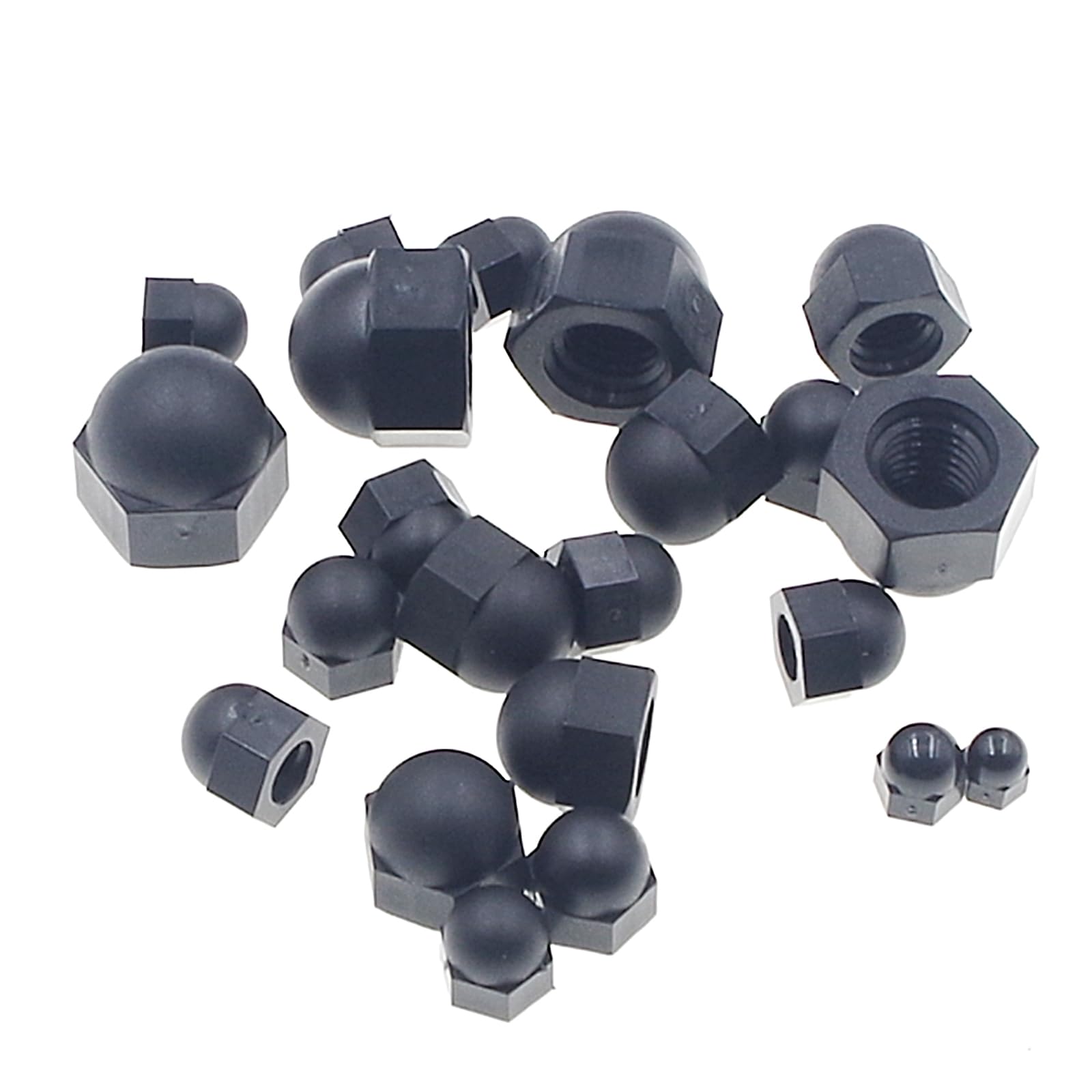 E-outstanding 24pcs M8 Plastic Hexagon Bolt Nut Black Nylon Dome - Foto 3