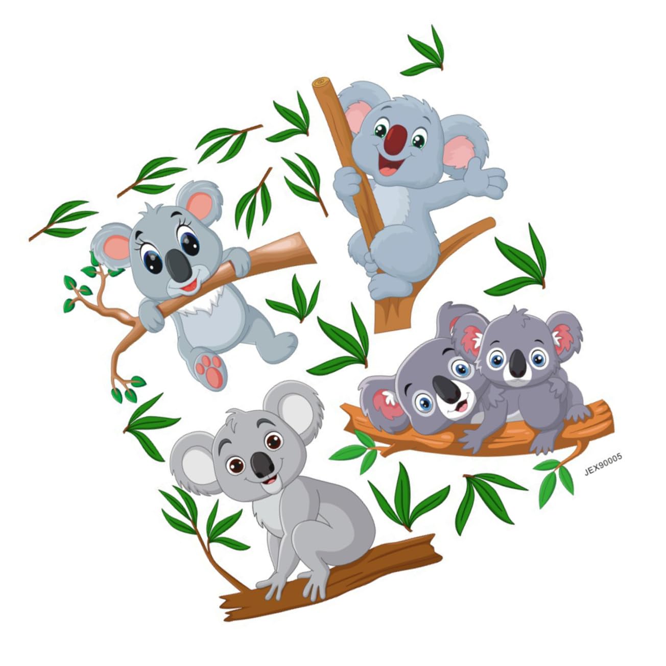 Tofficu 3 Hojas Póster Autoadhesivo de Animales Pared Infantil Ramas PVC Resistente y Lavable Decoración Habitaciones Guarderías
