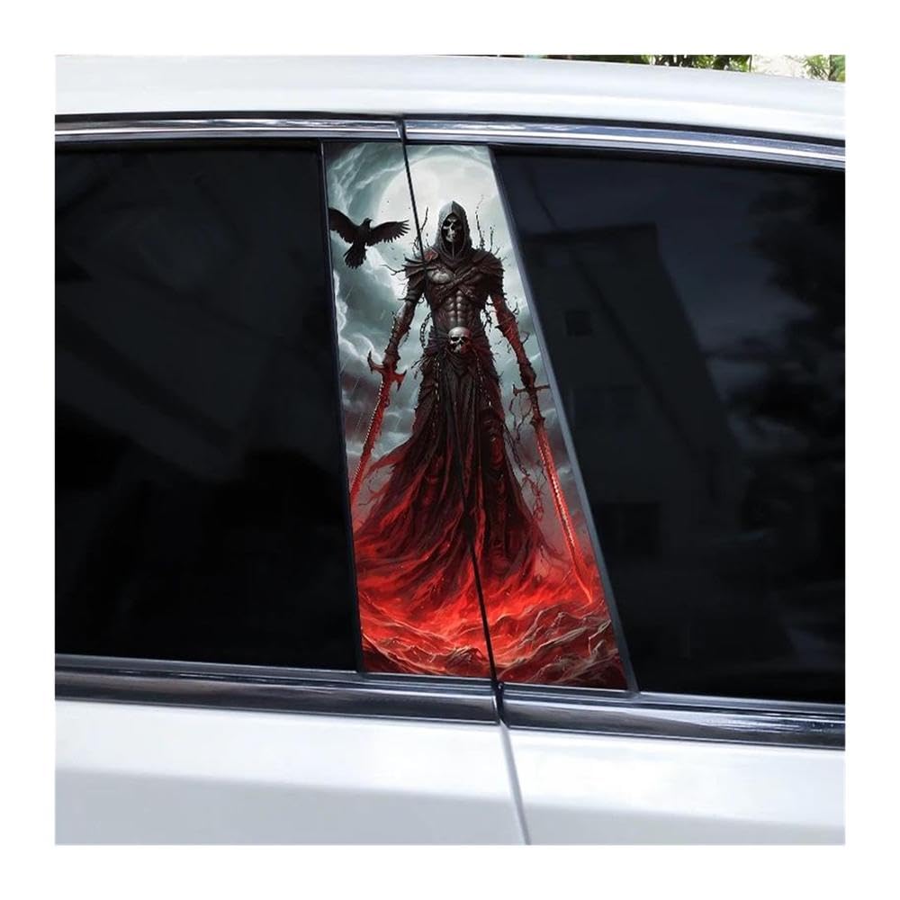 Body Parts 2pcs Car Center Pillar Stickers DIY Knight Style Auto B-Pillar Decals(J)