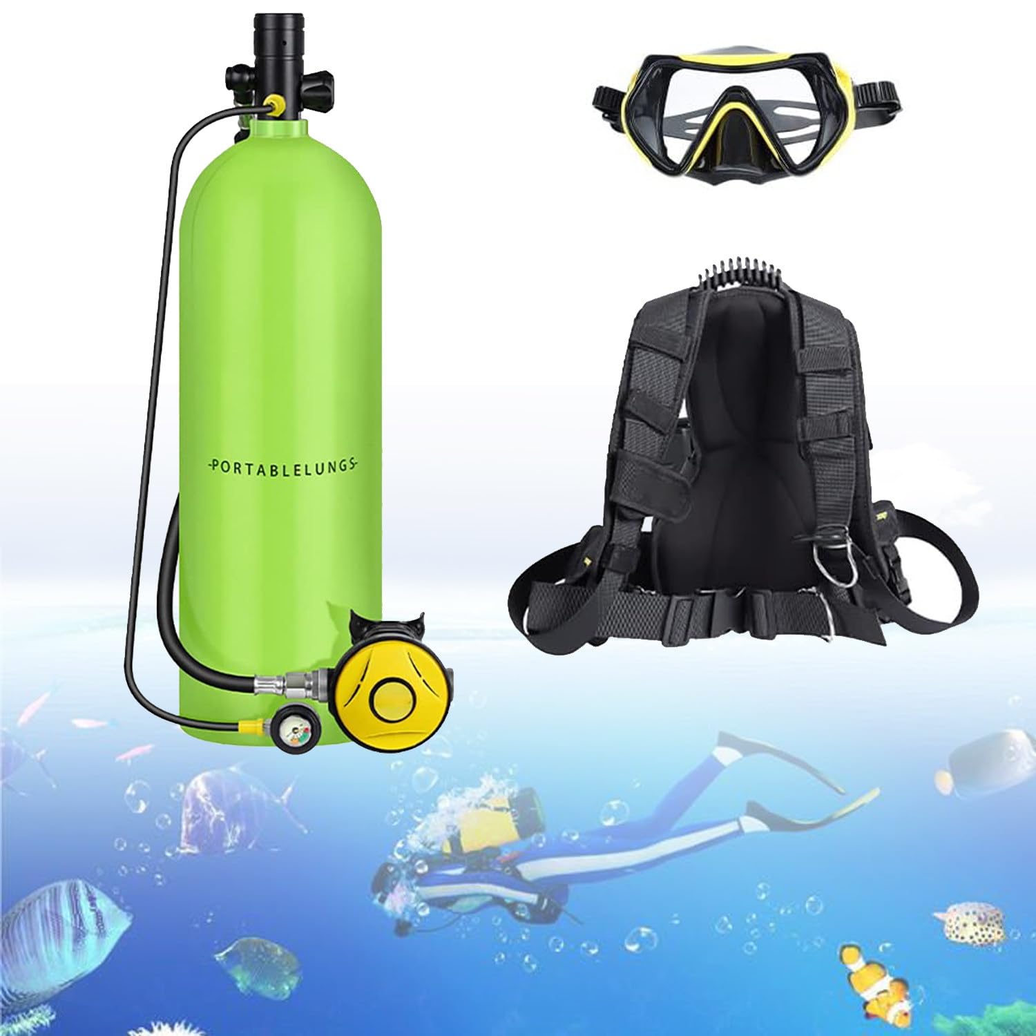 3L/4L-Tauchflasche, Wiederverwendbare Tauchflaschen, 30-60-Minuten-Tauchausrüstung, tragbare Ersatzluftflaschen,B-4L