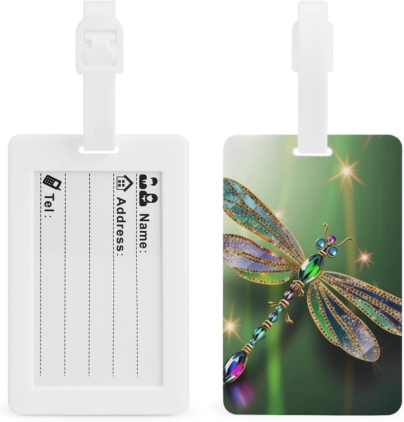 Jewel Dragonfly Luggage Tag with Name ID Card for Suitcase image 4