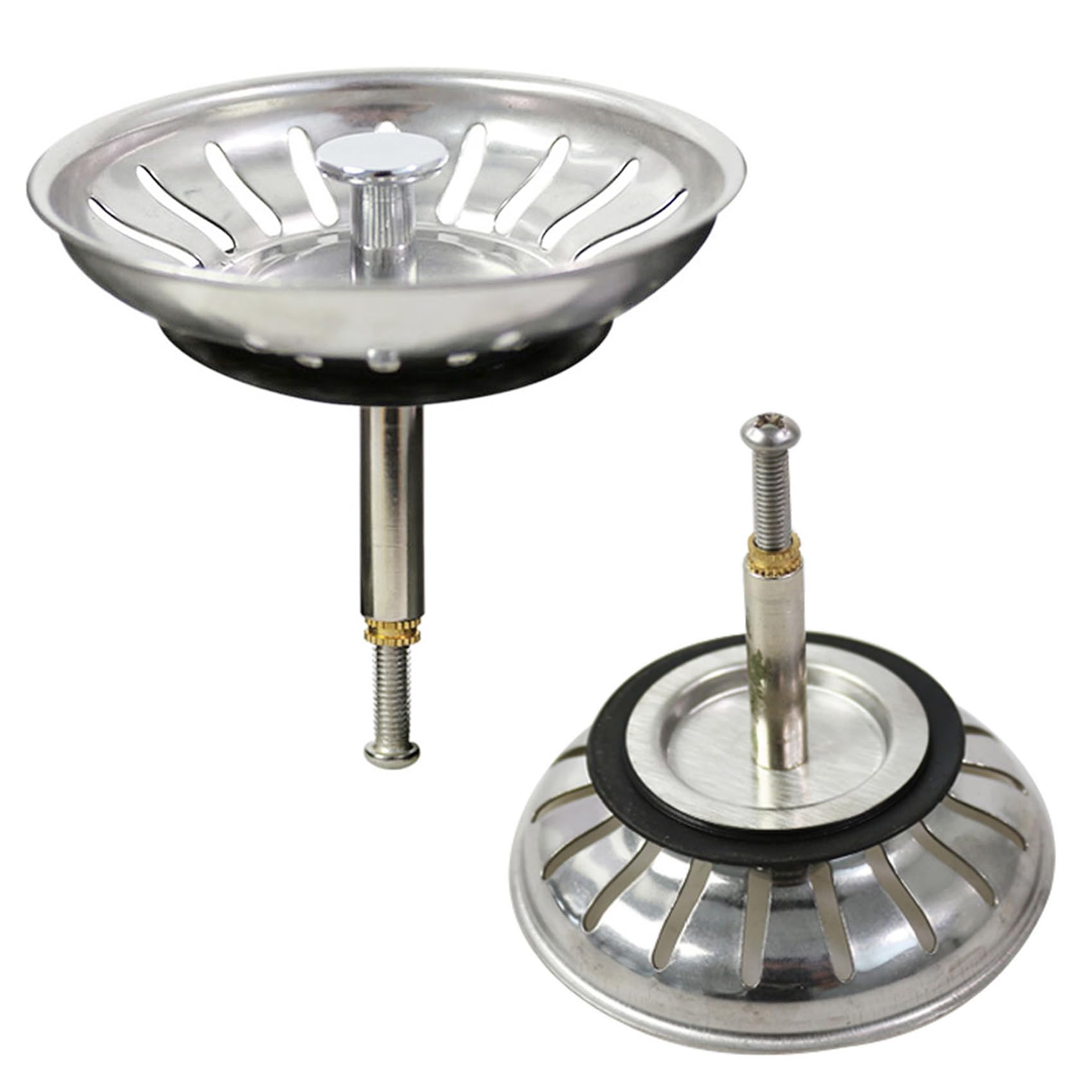 ANBOO Abflusssieb Edelstahl 81mm, Waschbeckenstöpsel Küche mit Sieb