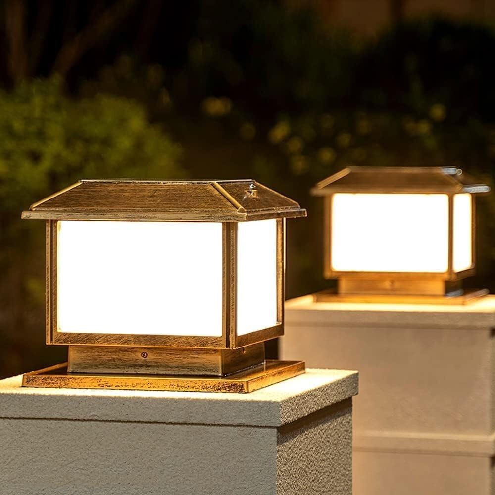 Słupek Ogrodzeniowy Lampy Solarne Zewnętrzne Lampy Filarowe Nowoczesne Kolumnowe Wodoodporne Ogrodowe Lampa Ogrodowa Domowa Brama Drzwi Słupek Ogrodowa