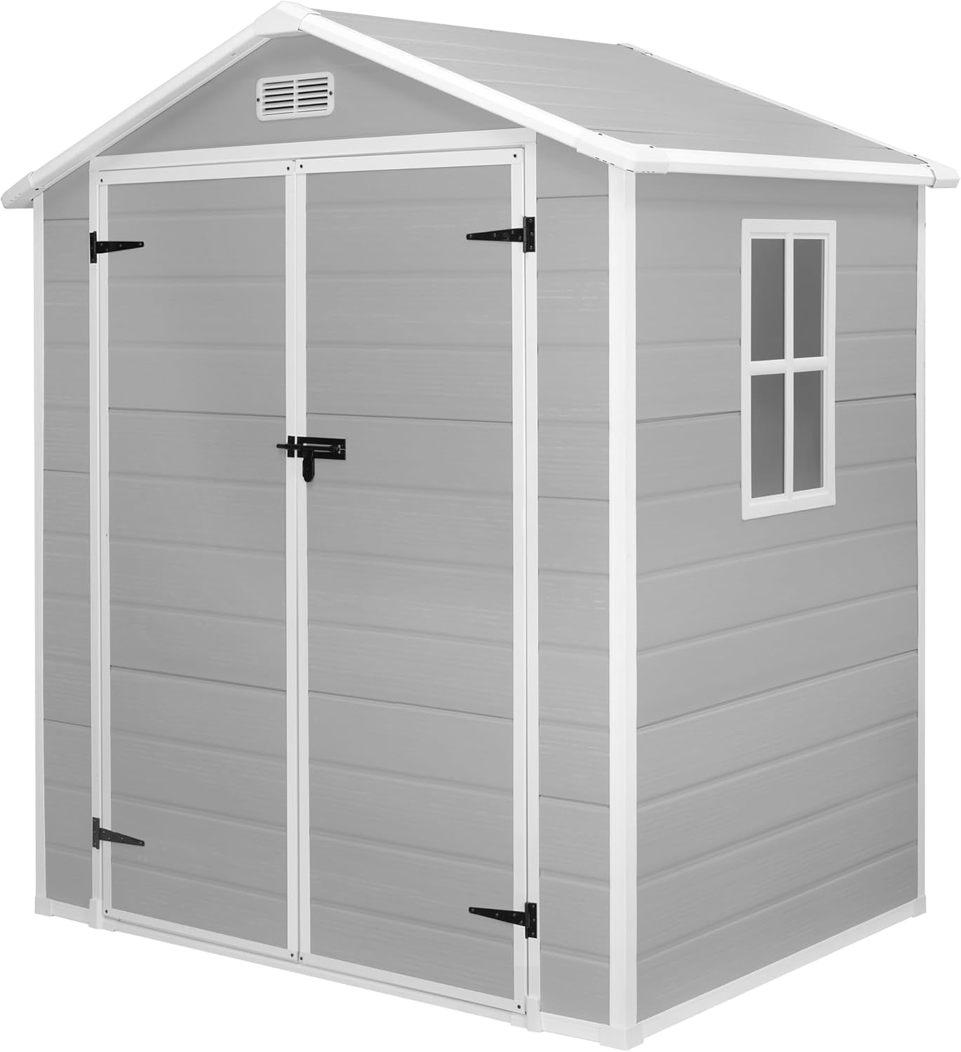 Sesslife Resin Storage Shed 6x4.4 ft, Outdoor Storage Shed Ideal for Storing