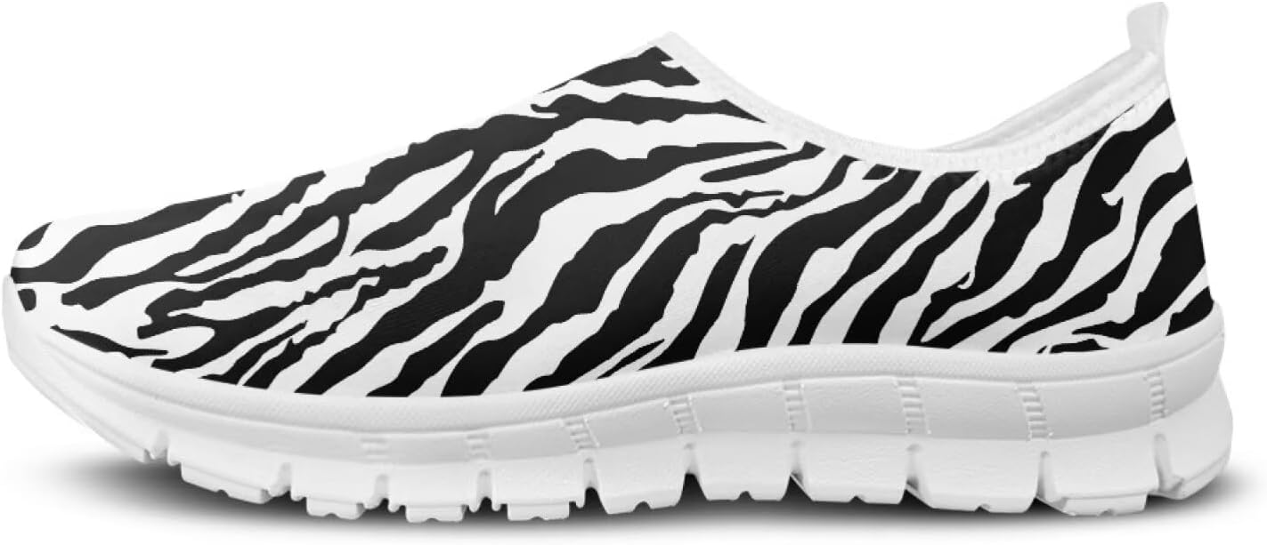 Modysero Breathable Slip On Sneakers for Women Tennis Shoes Womens No Laces Low Top Funny Graphic Print Shoes for Ladies