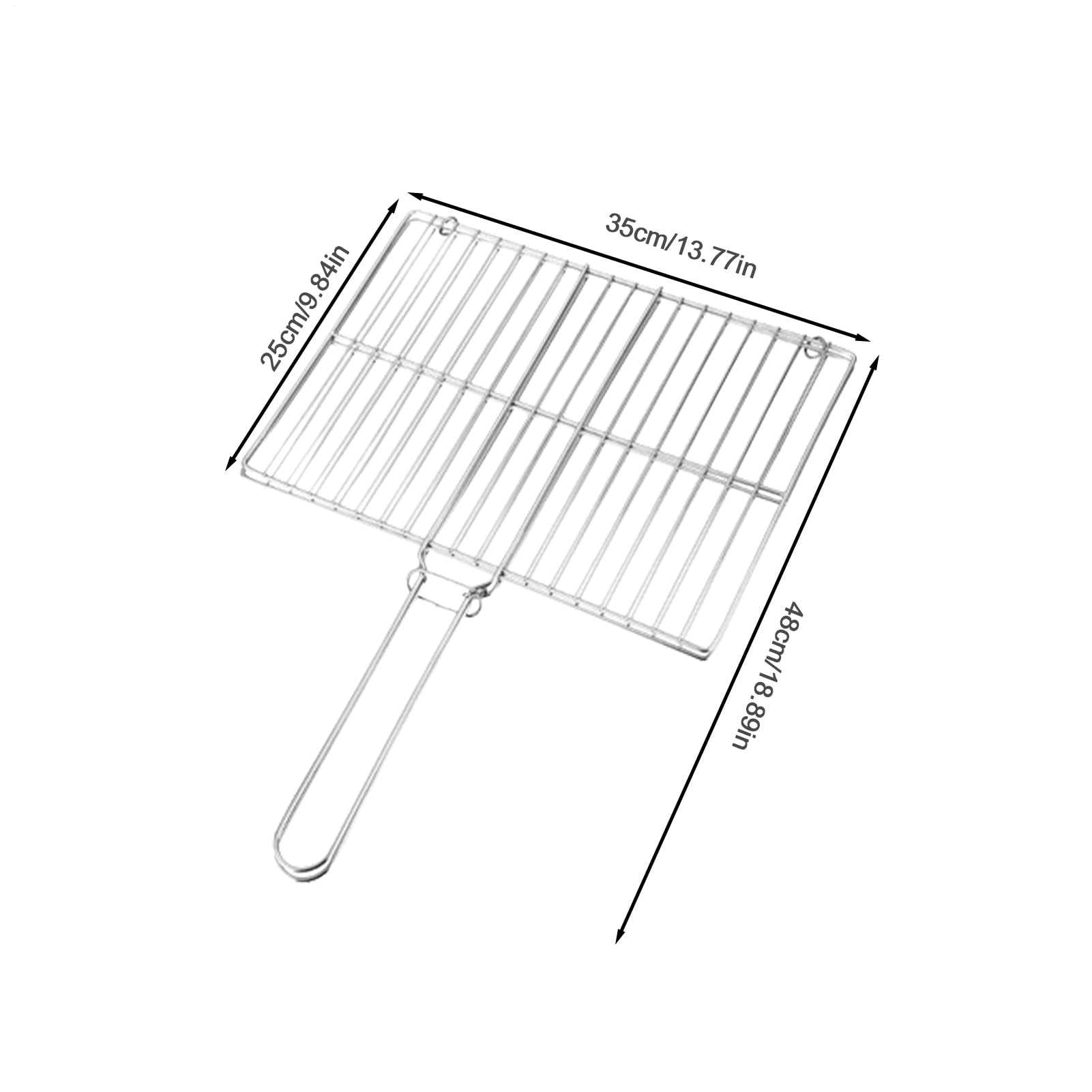 Cestello per barbecue all'aperto - Griglie per barbecue in acciaio | inossidabile | per griglia rettangolare in spesse, griglie di cottura leggere da campeggio