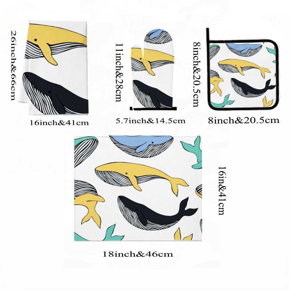 9PCS Cute Whale 1 Cucina Decor e Accessori Set