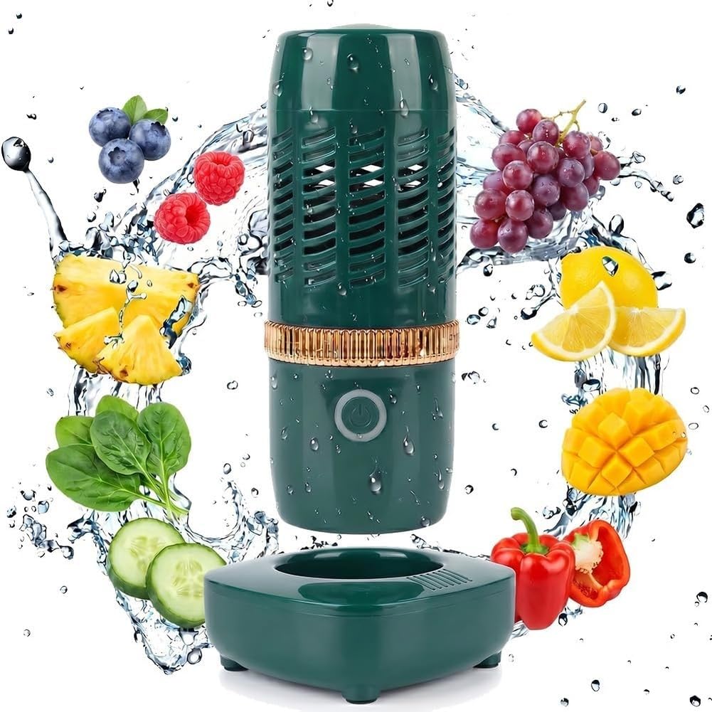 Aundhegrtt Ortable Fruit and Vegetable Washing Machine OH-Ion Purified Waterproof Cleaning Device Green
