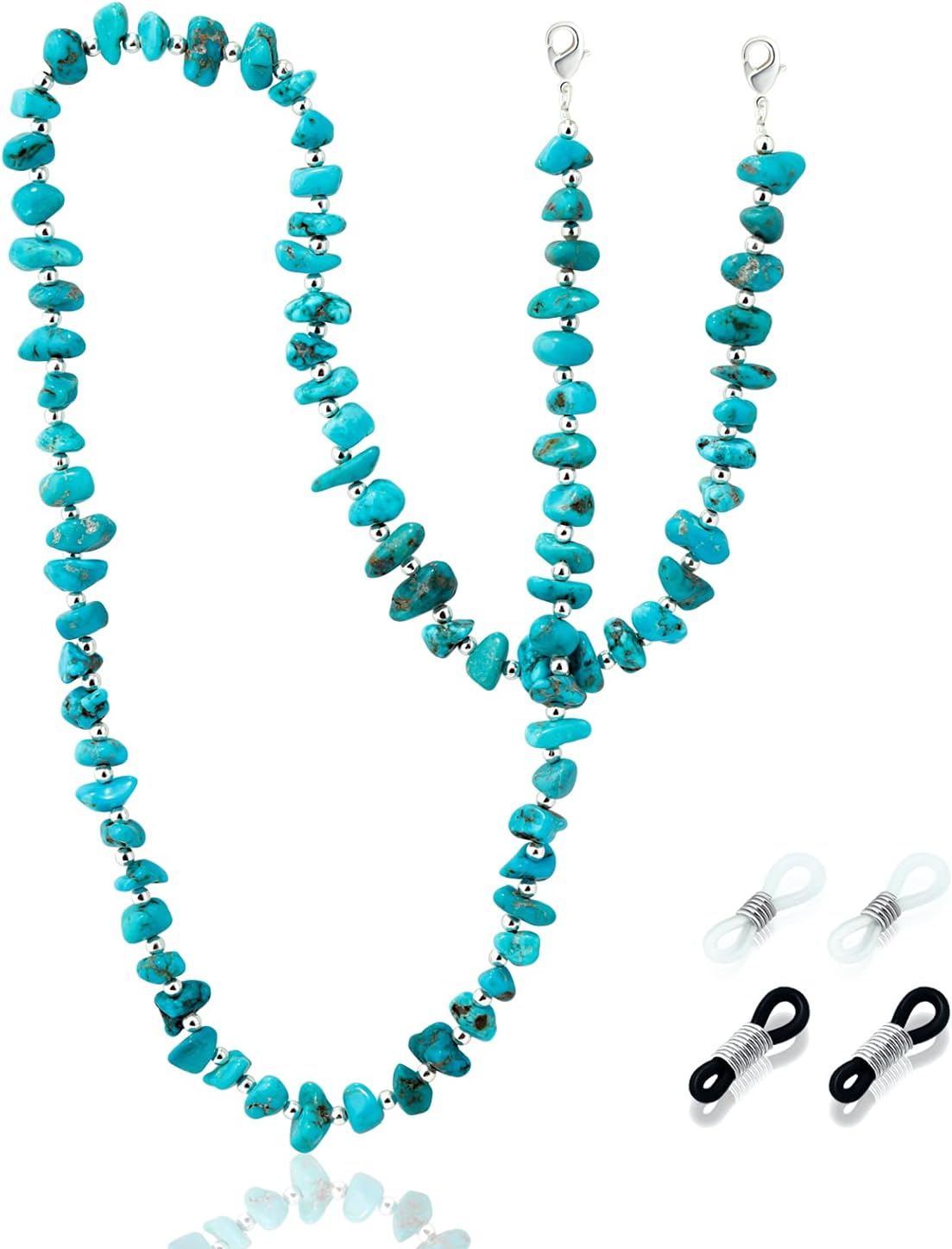 SEA OF ICE Gemstone Mask Lanyard Chain Glasses necklace with stones Necklace Holder reading glasses chain gift idea woman