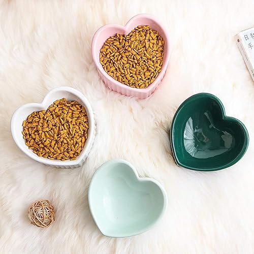 Miniatura 8 de Cuencos elevados de cerámica verde oscuro para gatos, cuencos elevados inclinados para alimentos o agua, sin estrés, prevención de reflujo, aptos