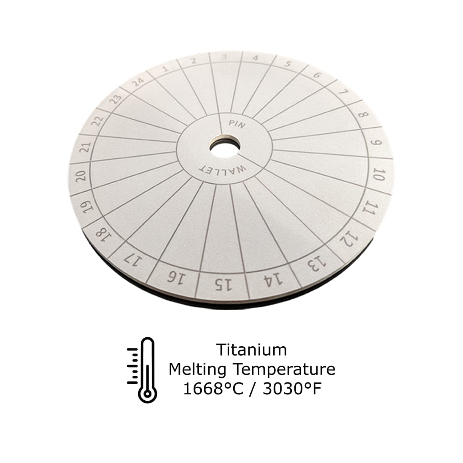 Titanium Crypto Chakra Seed Storage Cold Laser Gravé Metal Round Plate Wallet Bitcoin Ethereum Mnemonic Phrase Cryptocurrency Passphrase Backup Word Recovery Kit