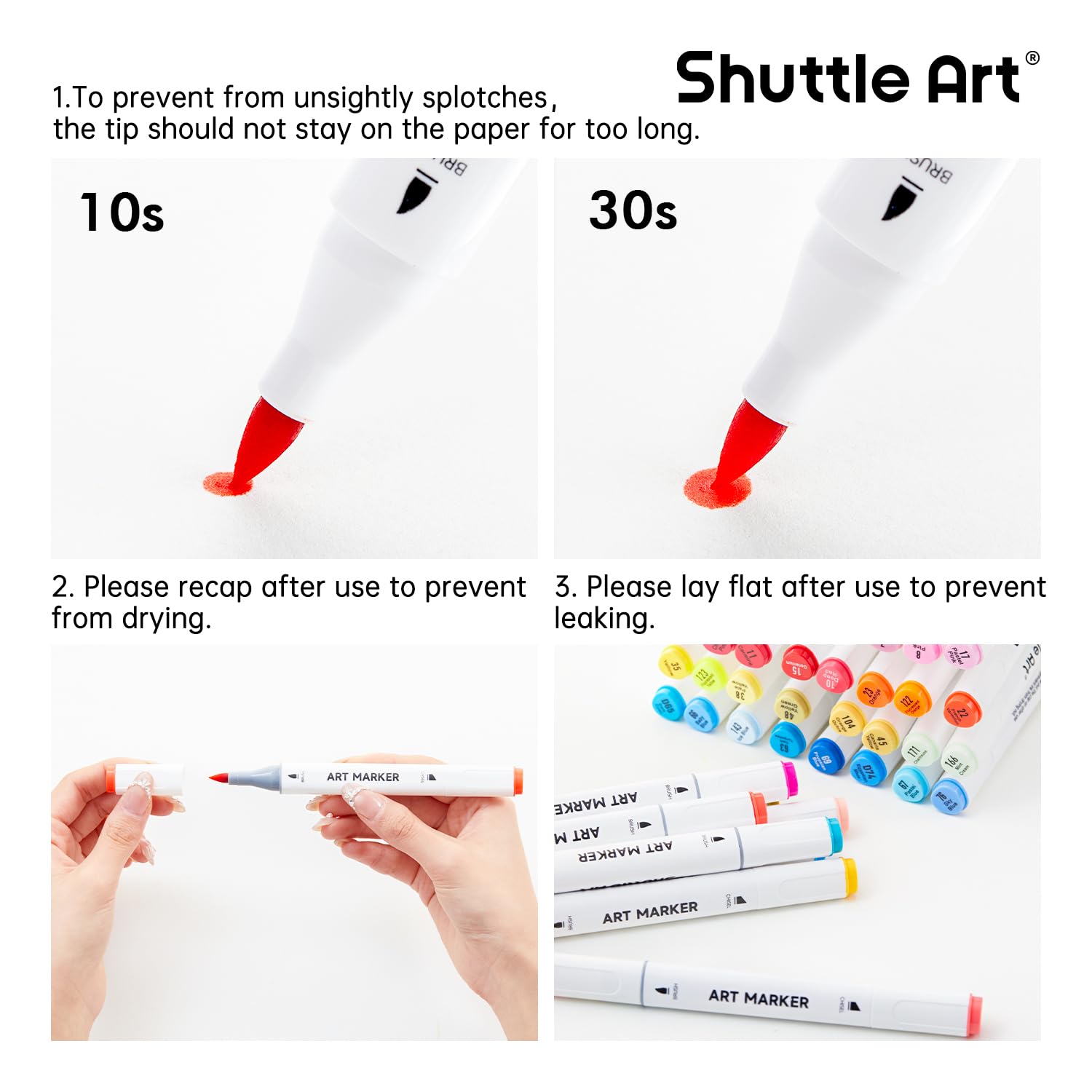 Shuttle Art Alkohol-Marker mit Pinselspitze, Doppelspitze, Pinsel und Keilspitze, Kunst-Marker-Set, 121 Farben, Marker mit organisierter Hülle, perfekt für Illustrationen, Kinder, Studenten