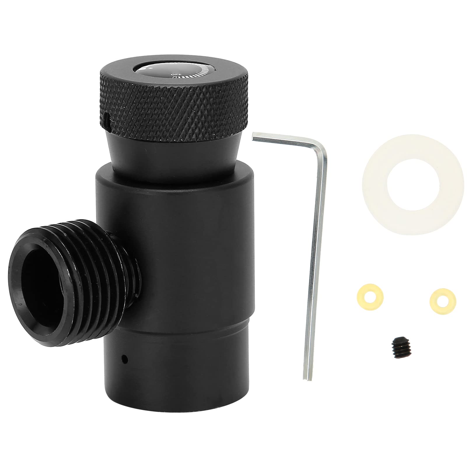 CO2 Refill Adapter, Acouto Soda Cylinder CO2 Cylinder Valve Aluminum Alloy ASA with CGA320 Connector Black
