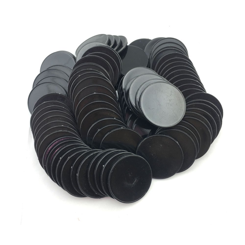 Smartdealspro Set of 100 1 1/2 Inch Opaque Poker Chips Plastic Learning Counters Game Tokens with Storage Box (Black) โ image 1