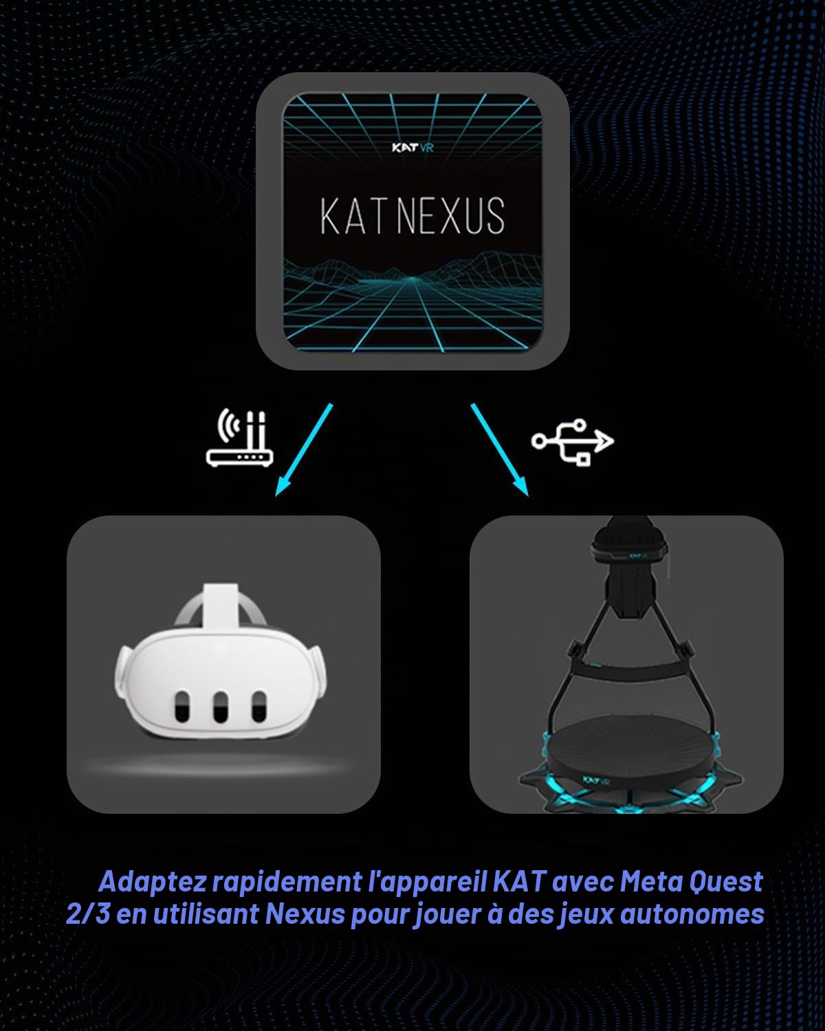 Appareil KAT Nexus VR, système de suivi corporel complet pour une expérience immersive, compatibilité universelle avec jeux de locomotion gratuits, mouvement 360°