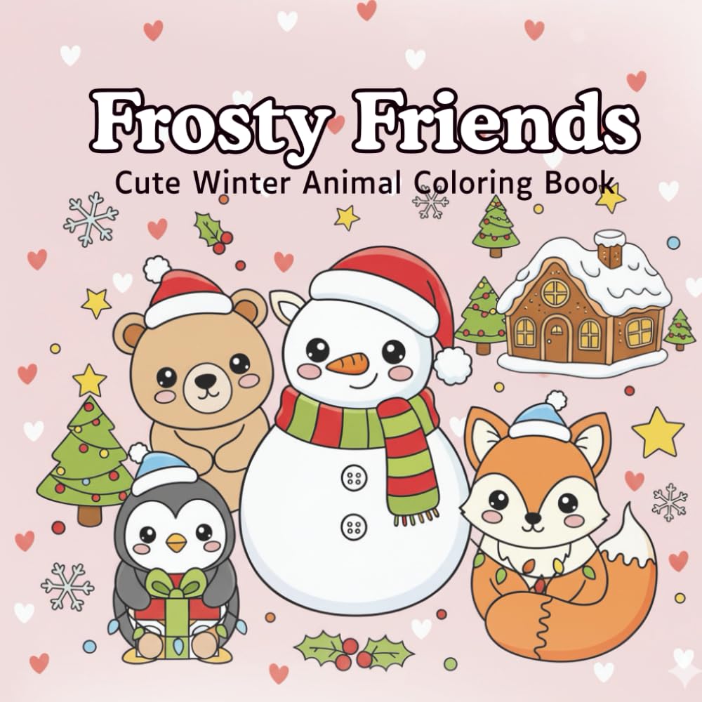 Frosty Friends: Cute Winter Animal Coloring Book