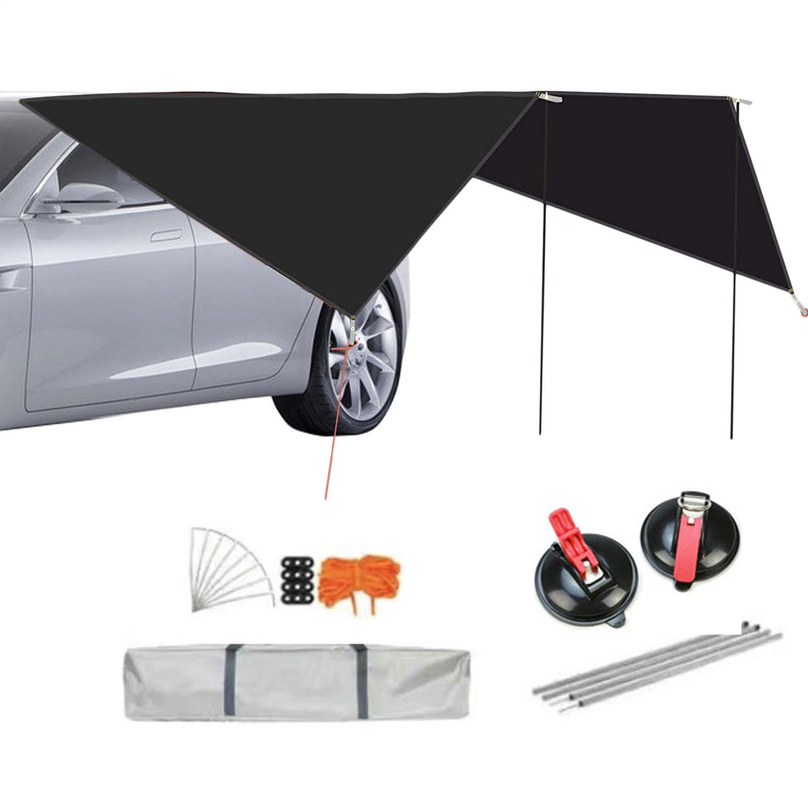 Tendalino Auto Telo Ombreggiante Impermeabile Anti-UV 2,7 X 3,4 M | Tendalino SUV Resistente al Adatto A Campeggio, Camper, SUV, Furgone, Lato Posteriore Del Veicolo